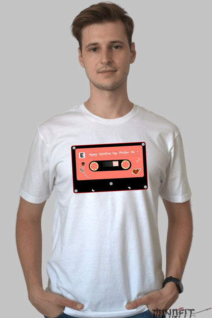 Tricou Valentine's Day - Caseta Mixtape Vol. 1 Dragoste barbat alb