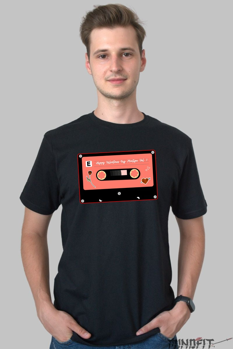 Tricou Valentine's Day - Caseta Mixtape Vol. 1 Dragoste barbat negru