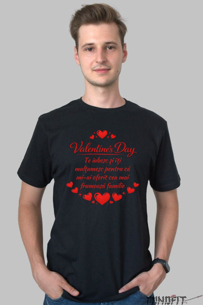 Tricou Valentine's Day - Cea Mai Frumoasa Familie barbat negru