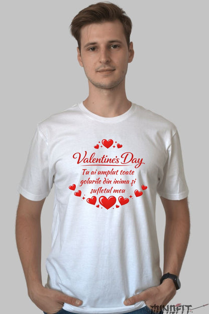 Tricou Valentine's Day Cu Mesaj Romantic barbat alb
