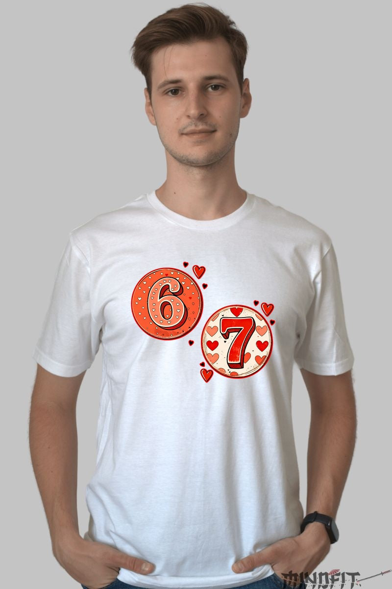 Tricou Valentine's Day Cuplu - 6 si 7, Impreuna Perfecti barbat alb