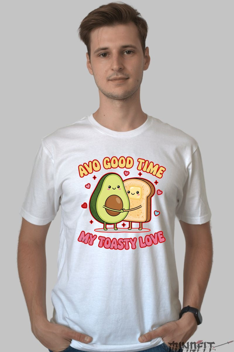 Tricou Valentine's Day Cuplu - Avo Good Time, My Toasty Love barbat alb