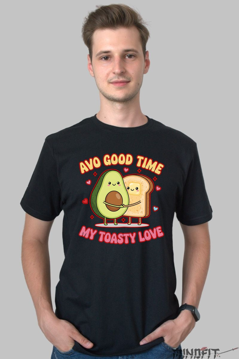 Tricou Valentine's Day Cuplu - Avo Good Time, My Toasty Love barbat negru