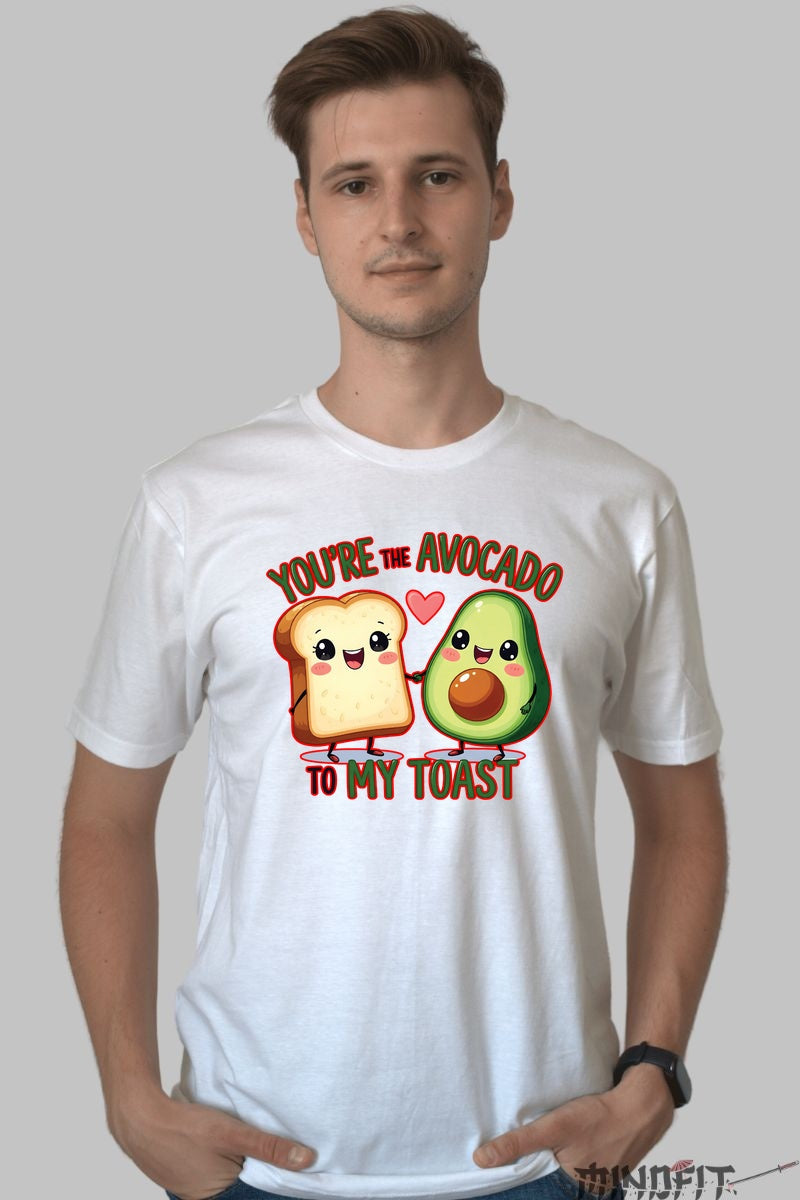 Tricou Valentine's Day Cuplu - Esti Avocado Pentru P?nea Mea barbat alb