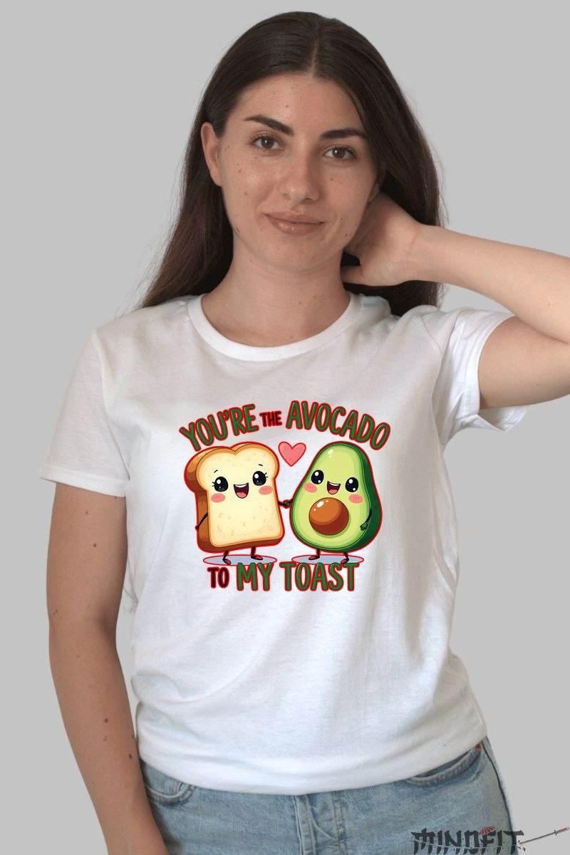 Tricou Valentine's Day Cuplu - Esti Avocado Pentru P?nea Mea dama alb