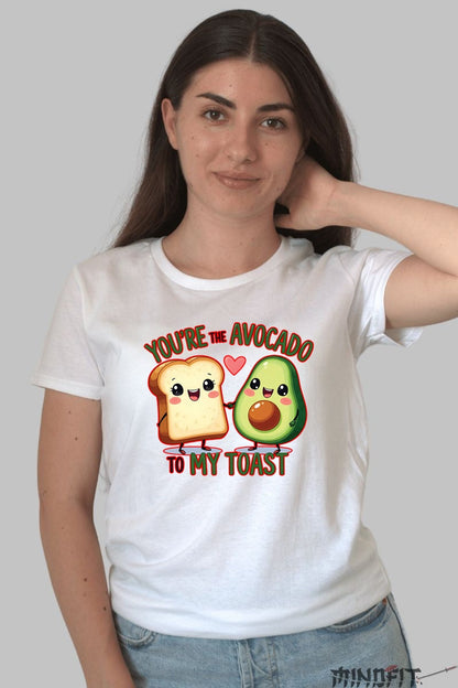 Tricou Valentine's Day Cuplu - Esti Avocado Pentru P?nea Mea dama alb