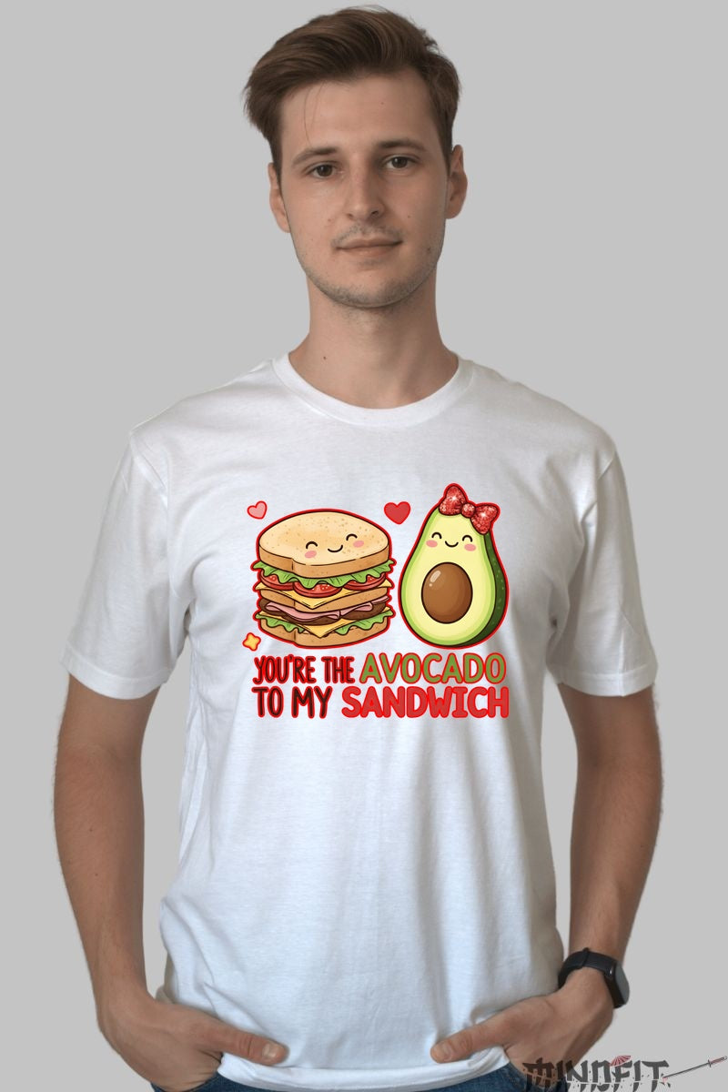 Tricou Valentine's Day Cuplu - Esti Avocado-ul Sandvisului Meu barbat alb