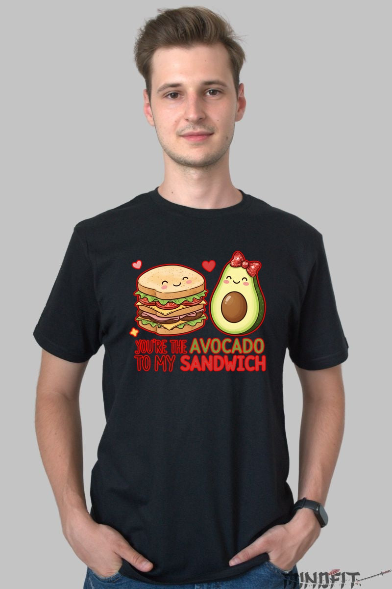 Tricou Valentine's Day Cuplu - Esti Avocado-ul Sandvisului Meu barbat negru