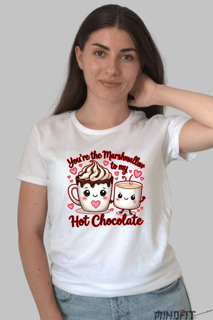 Tricou Valentine's Day Cuplu - Esti Bezeaua Din Cacaoa Mea dama alb