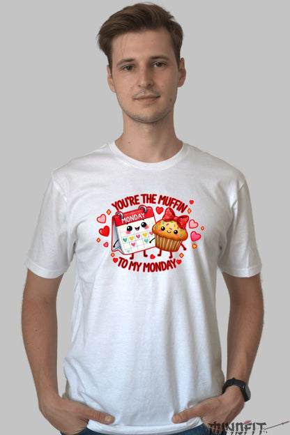Tricou Valentine's Day Cuplu - Muffinul Zilei Mele de Luni barbat alb