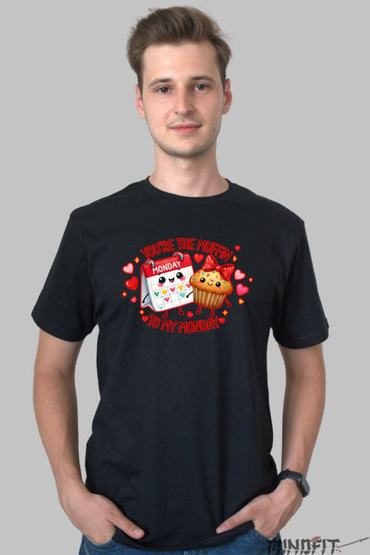 Tricou Valentine's Day Cuplu - Muffinul Zilei Mele de Luni barbat negru