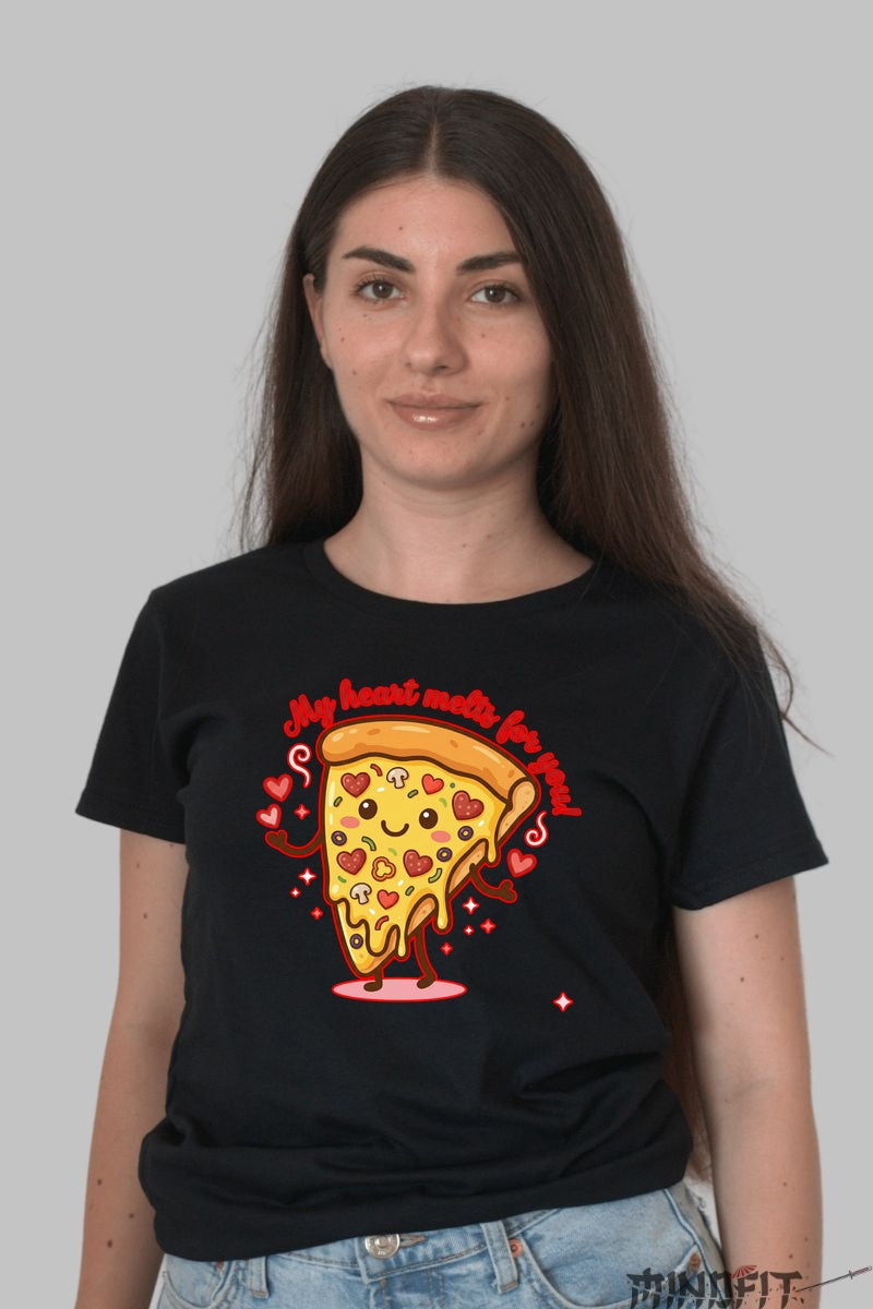 Tricou Valentine's Day Cuplu - My Heart Melts For You dama negru