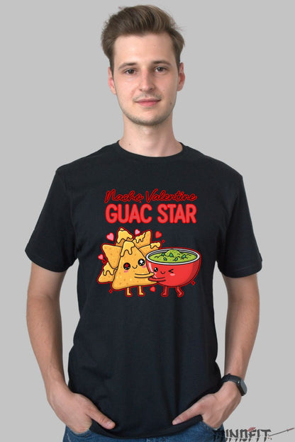 Tricou Valentine's Day Cuplu - Nacho Valentine Guac Star barbat negru