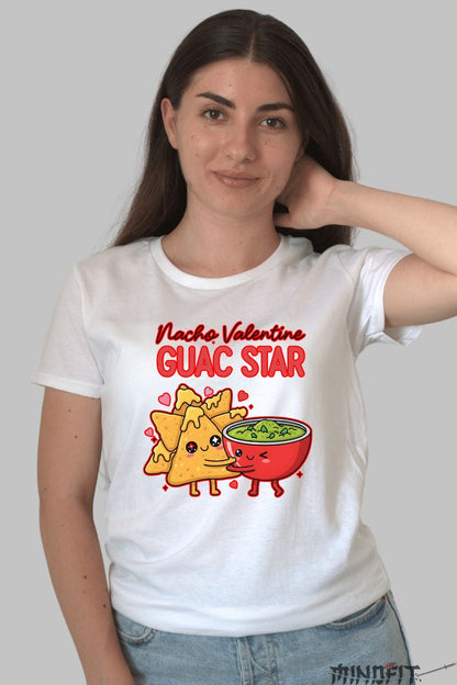 Tricou Valentine's Day Cuplu - Nacho Valentine Guac Star dama alb