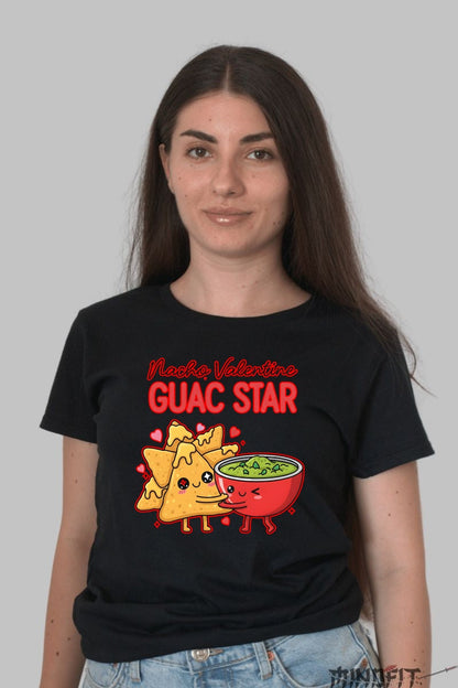 Tricou Valentine's Day Cuplu - Nacho Valentine Guac Star dama negru