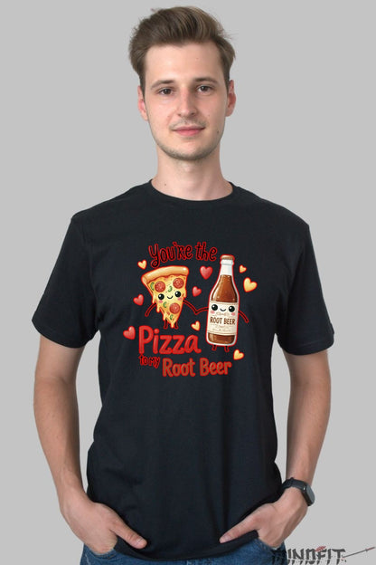 Tricou Valentine's Day Cuplu - Pizza Pentru Berea Mea barbat negru