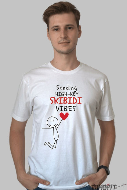 Tricou Valentine's Day Cuplu - Skibidi Vibes barbat alb