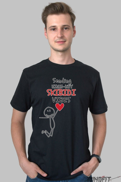 Tricou Valentine's Day Cuplu - Skibidi Vibes barbat negru