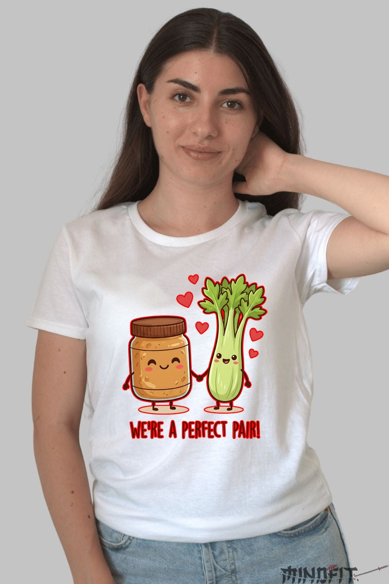 Tricou Valentine's Day Cuplu - Suntem Combinate Perfect dama alb