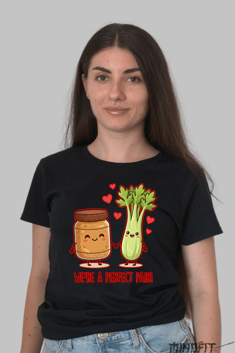 Tricou Valentine's Day Cuplu - Suntem Combinate Perfect dama negru