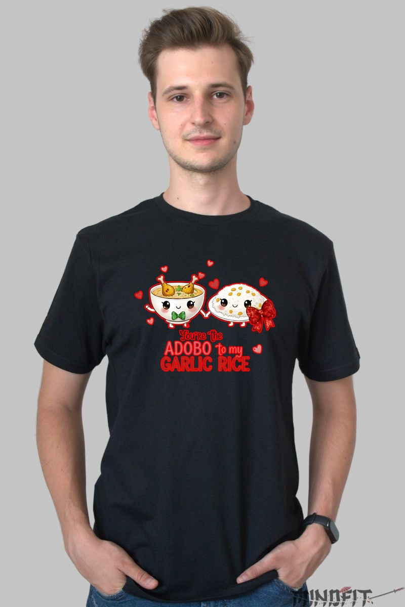 Tricou Valentine's Day Cuplu - Tu Esti Adobo Pentru Orezul Meu barbat negru