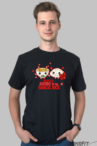 Tricou Valentine's Day Cuplu - Tu Esti Adobo Pentru Orezul Meu barbat negru