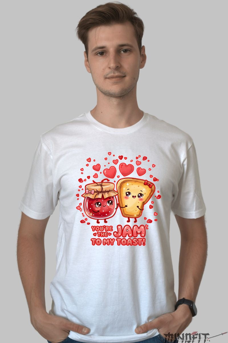 Tricou Valentine's Day Cuplu - Tu Esti Gemul Pentru Painea Mea barbat alb