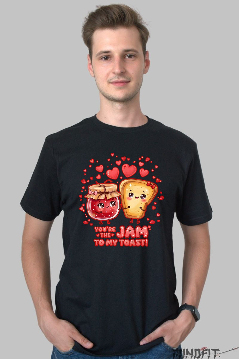 Tricou Valentine's Day Cuplu - Tu Esti Gemul Pentru Painea Mea barbat negru