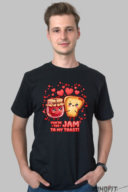 Tricou Valentine's Day Cuplu - Tu Esti Gemul Pentru Painea Mea barbat negru