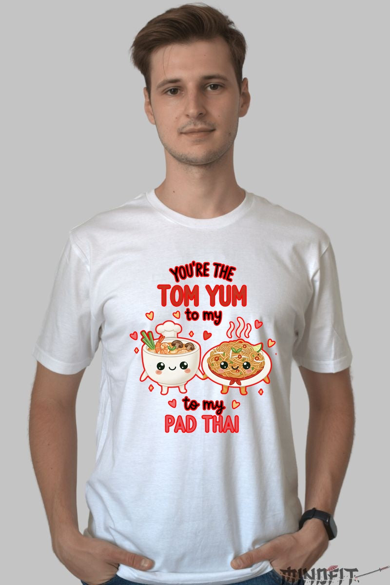 Tricou Valentine's Day Cuplu - Tu Esti Tom Yum Pentru Pad Thai-ul Meu barbat alb