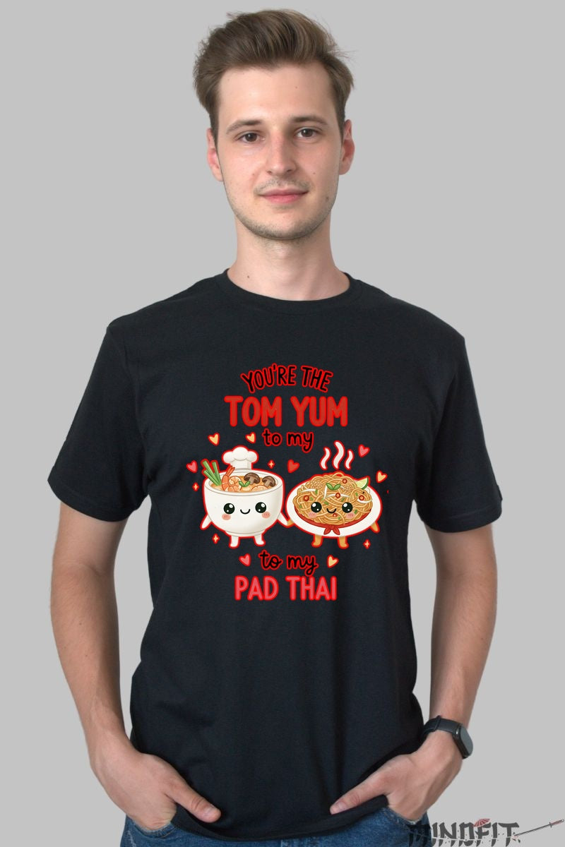 Tricou Valentine's Day Cuplu - Tu Esti Tom Yum Pentru Pad Thai-ul Meu barbat negru