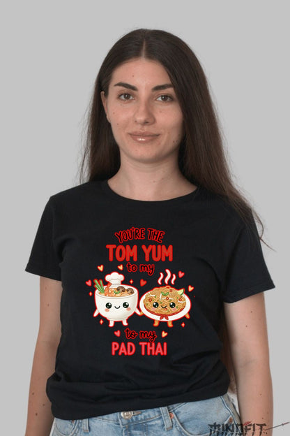 Tricou Valentine's Day Cuplu - Tu Esti Tom Yum Pentru Pad Thai-ul Meu dama negru