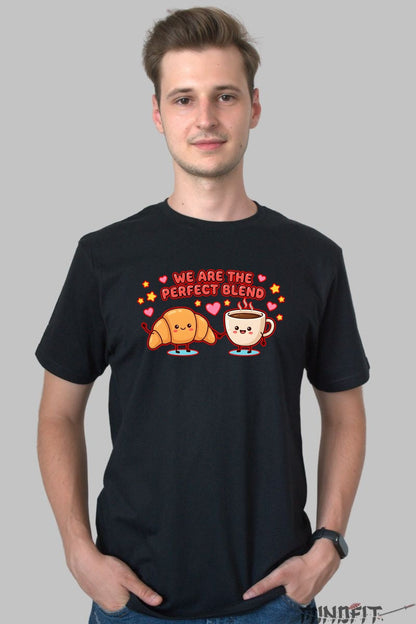 Tricou Valentine's Day Cuplu - We Are The Perfect Blend barbat negru