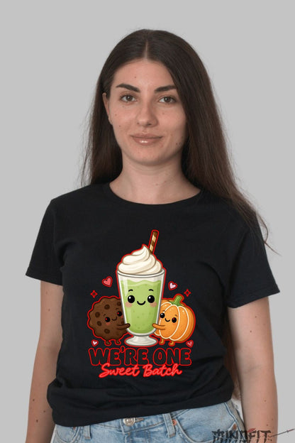 Tricou Valentine's Day Cuplu - We-re One Sweet Batch dama negru