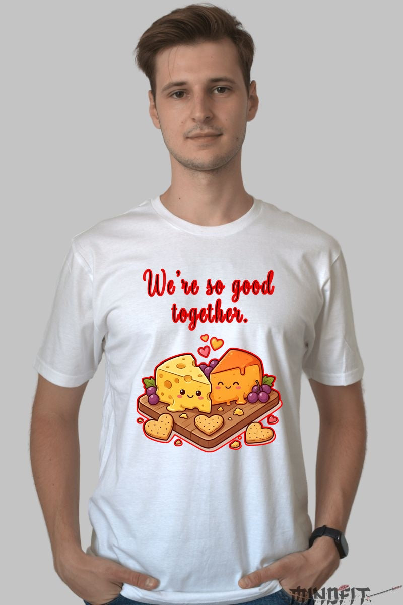 Tricou Valentine's Day Cuplu - We-re So Good Together barbat alb