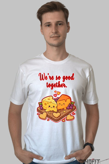 Tricou Valentine's Day Cuplu - We-re So Good Together barbat alb