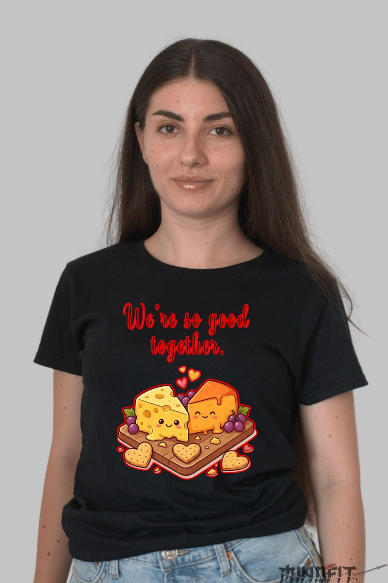 Tricou Valentine's Day Cuplu - We-re So Good Together dama negru
