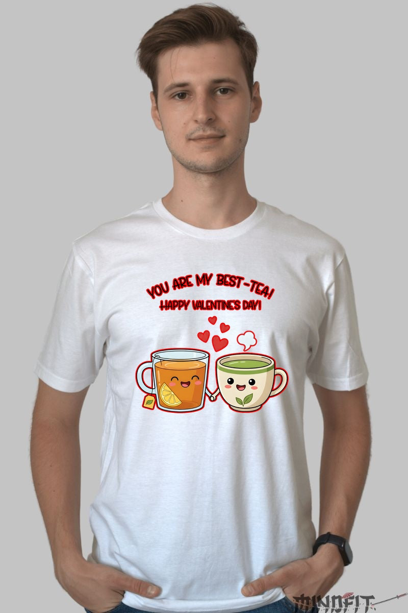 Tricou Valentine's Day Cuplu - You Are My Best-TEA barbat alb