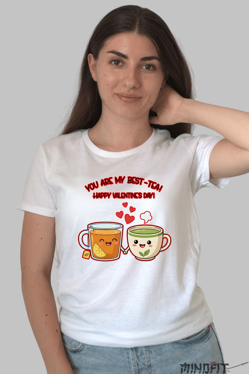Tricou Valentine's Day Cuplu - You Are My Best-TEA dama alb