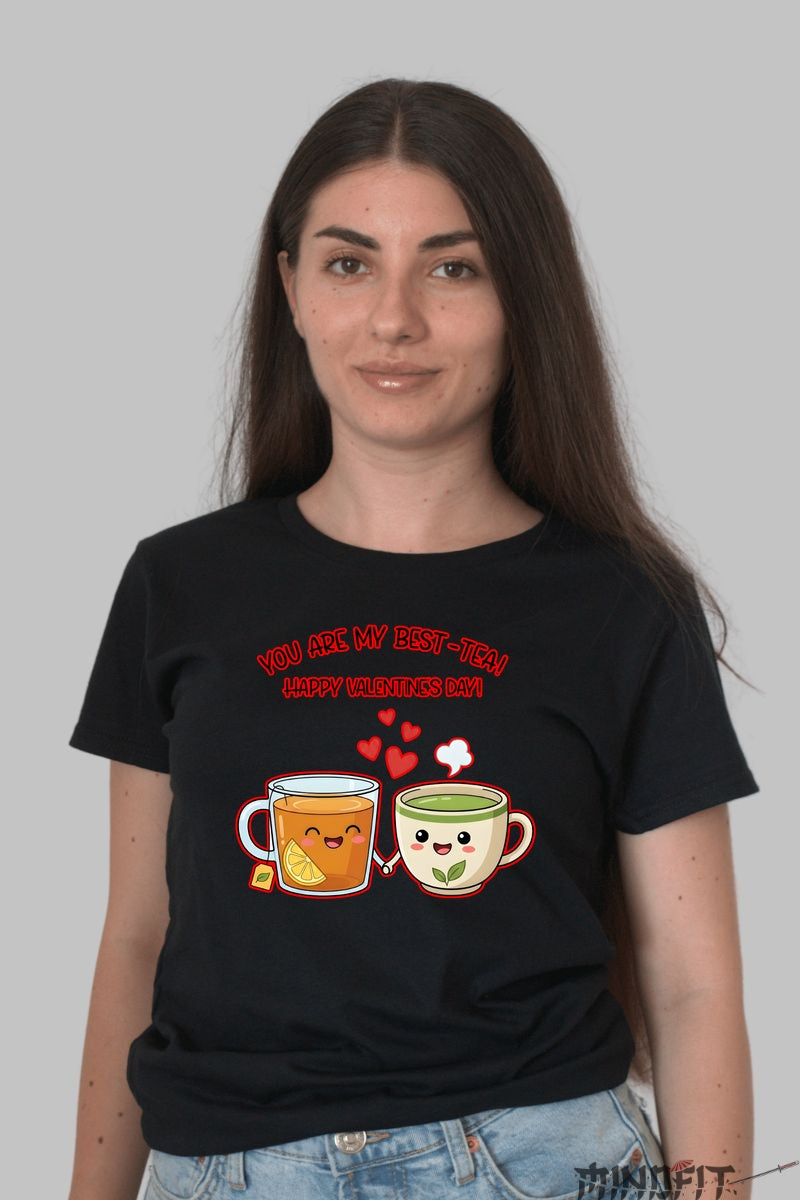 Tricou Valentine's Day Cuplu - You Are My Best-TEA dama negru