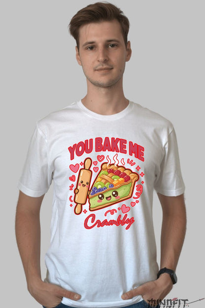Tricou Valentine's Day Cuplu - You Bake Me Crambly barbat alb