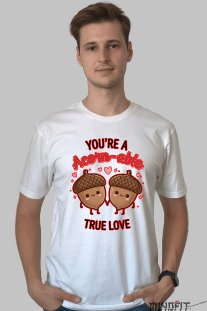 Tricou Valentine's Day Cuplu - You-re Acorn-able, True Love barbat alb