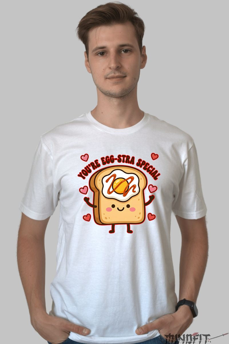 Tricou Valentine's Day Cuplu - You're Egg-stra Special barbat alb