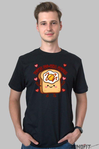 Tricou Valentine's Day Cuplu - You're Egg-stra Special barbat negru