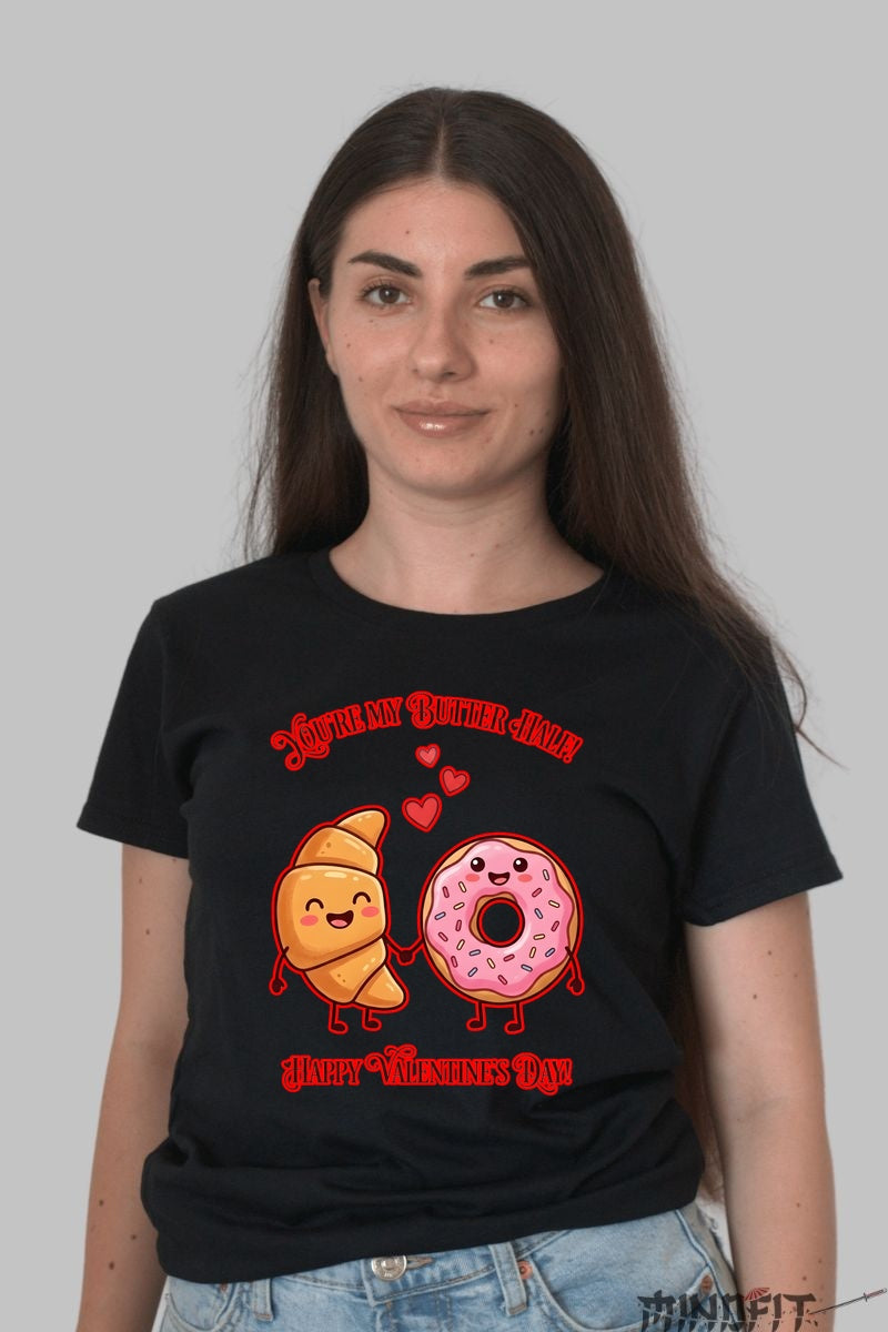 Tricou Valentine's Day Cuplu - You-re My Butter Half dama negru