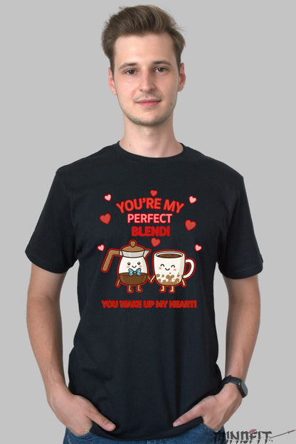 Tricou Valentine's Day Cuplu - You-re My Perfect Blend barbat negru