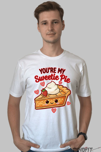 Tricou Valentine's Day Cuplu - You're My Sweetie Pie barbat alb