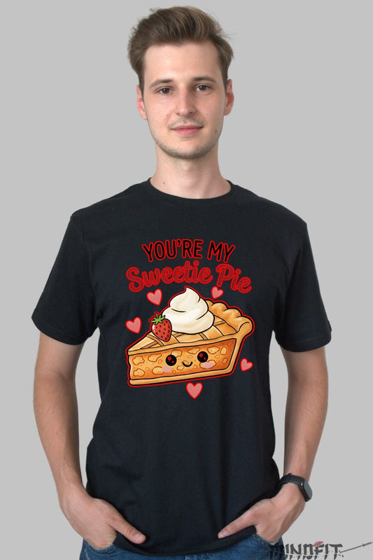 Tricou Valentine's Day Cuplu - You're My Sweetie Pie barbat negru
