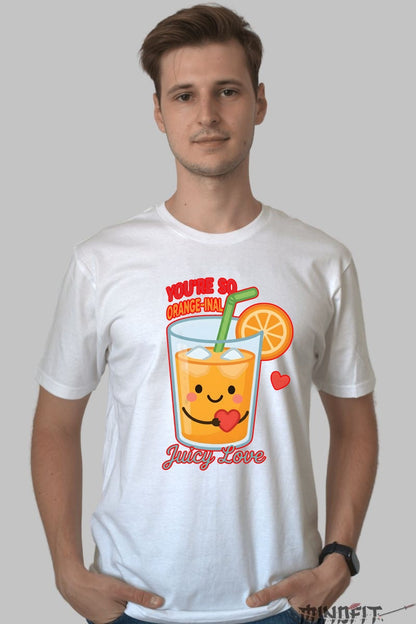 Tricou Valentine's Day Cuplu - You're So Orange-inal, Juicy Love barbat alb