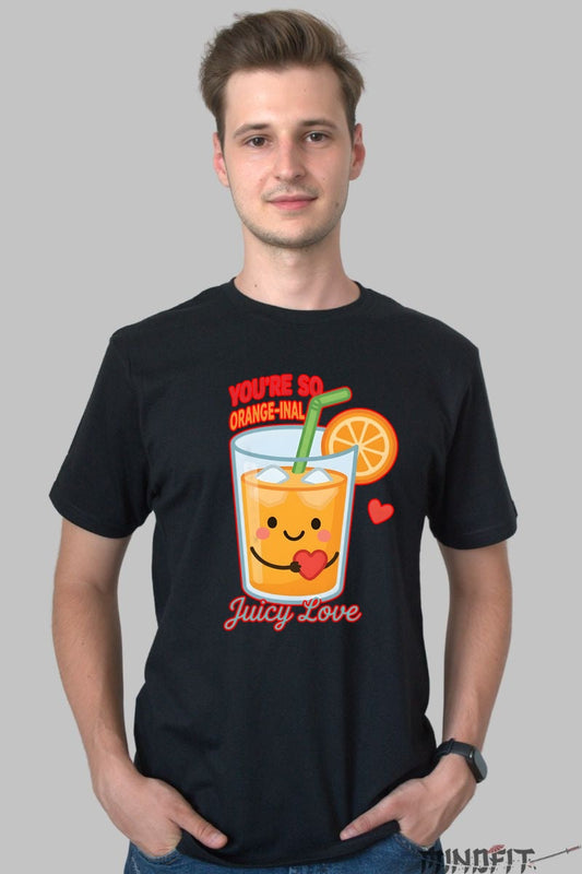Tricou Valentine's Day Cuplu - You're So Orange-inal, Juicy Love barbat negru